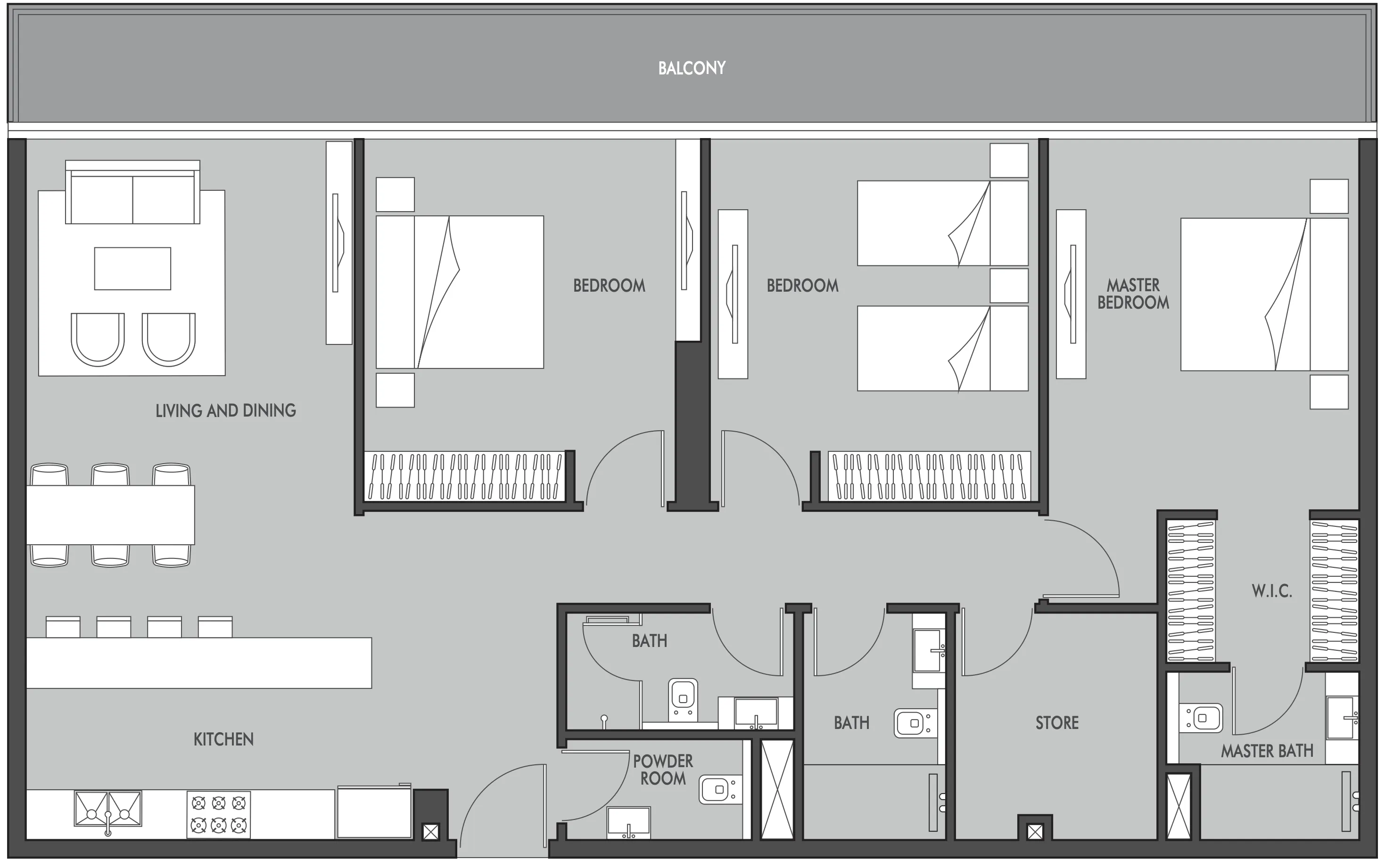 Golf Place 3 bed floor plan, 1,721 sqft