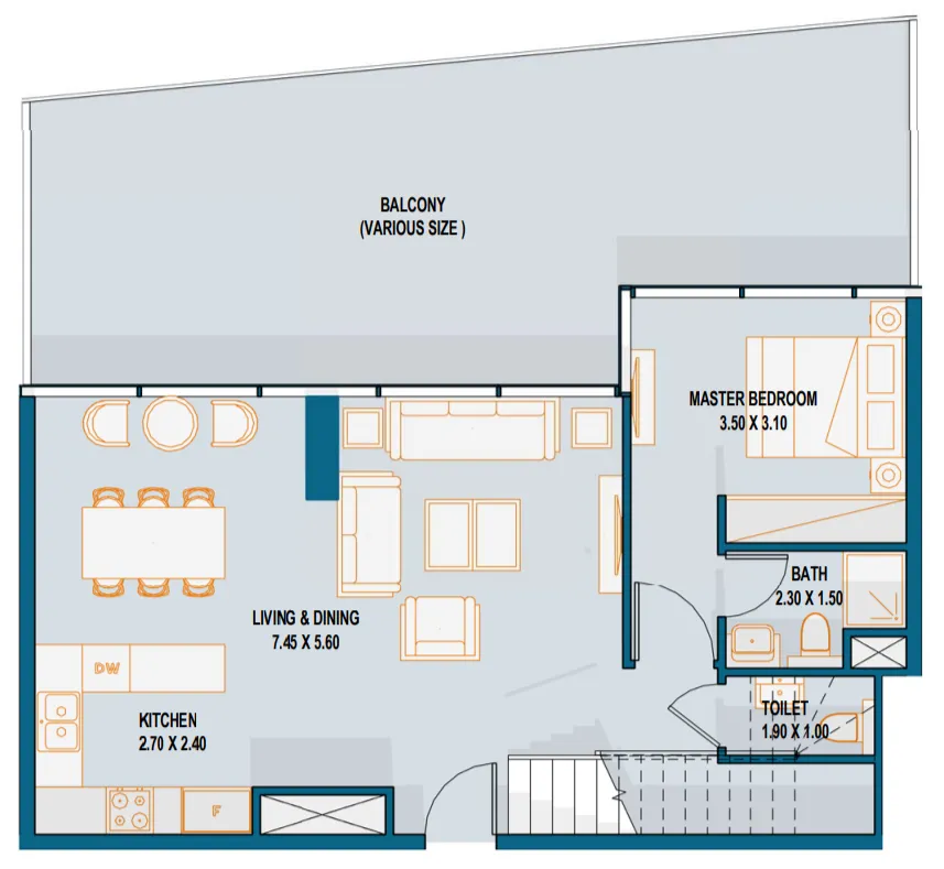 Reportage Tower 4 bed floor plan, 1,898 sqft