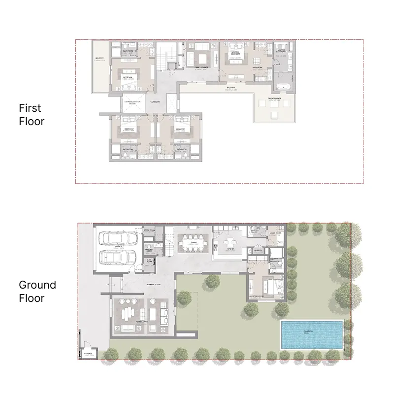 Elwood 5 bed floor plan, 5,819 sqft