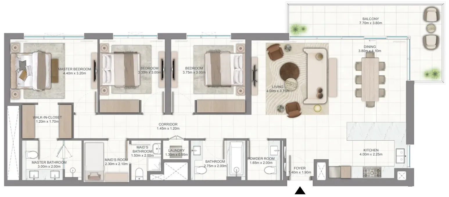 Golf Vale 3 bed floor plan, 1,725 sqft