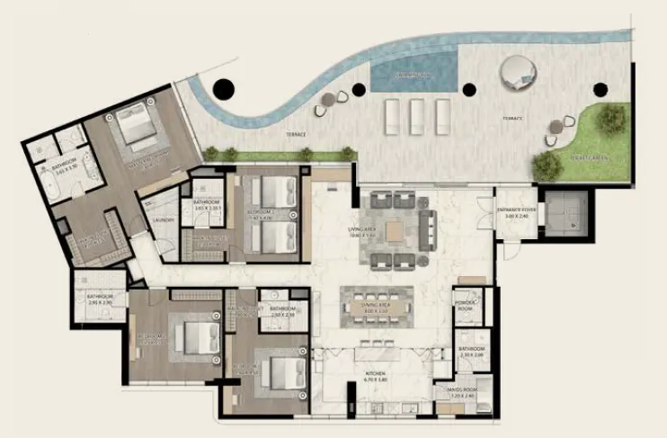 Cavalli Couture 4 bed floor plan, 5,537 sqft