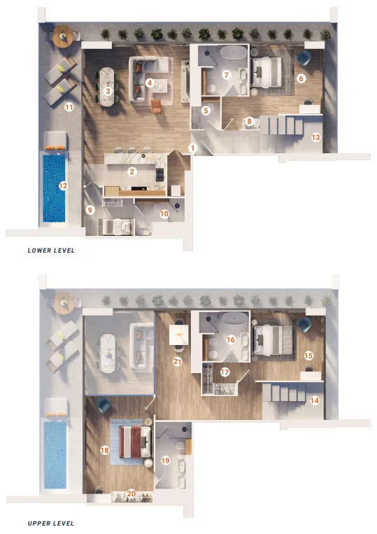 The Orchard Place Towers D & E 3 bed floor plan, 2,848 sqft