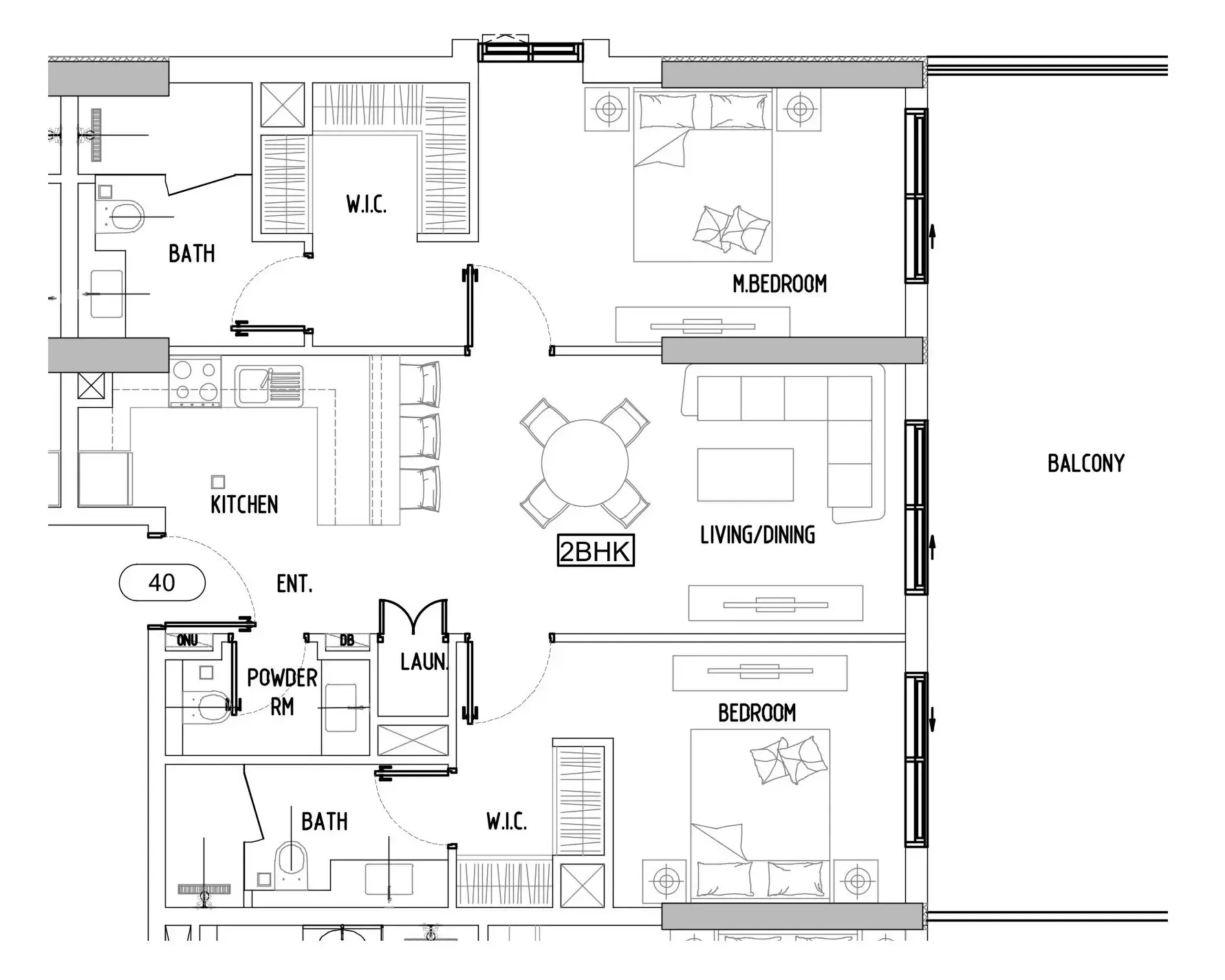 Damac Lagoons Views Phase 3 2 bed floor plan, 1,269 sqft