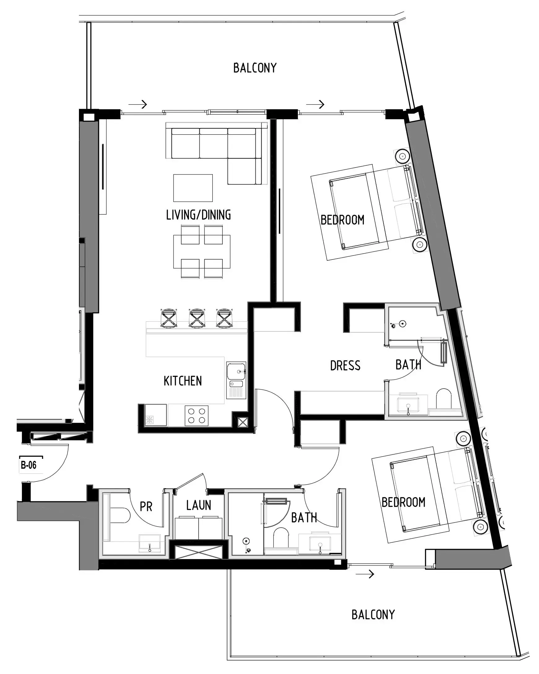 Chelsea Residences 1 Tower C 2 bed floor plan, 1,575 sqft