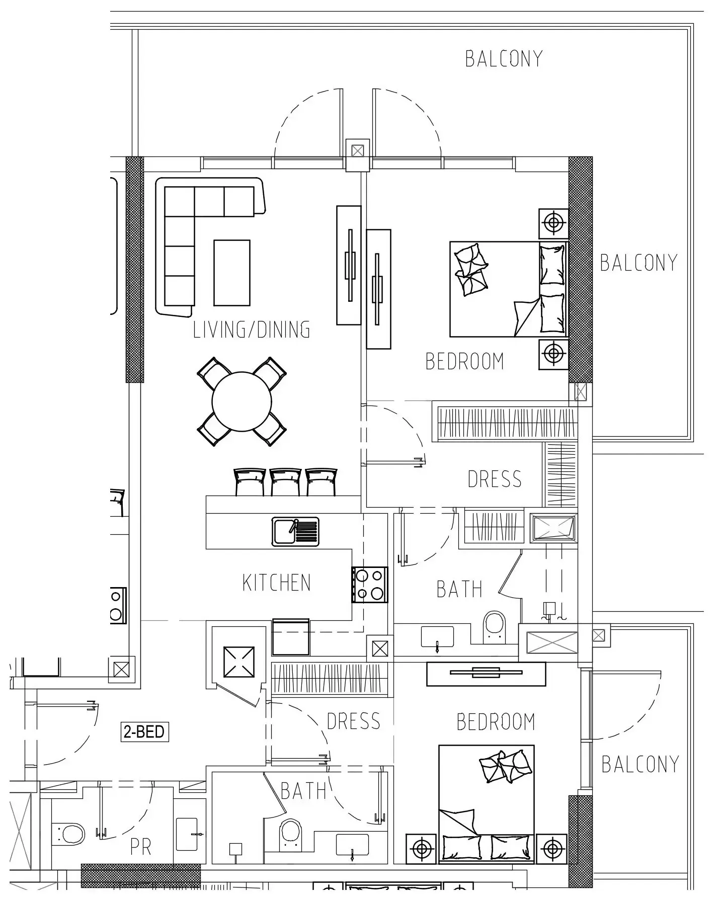 Damac Riverside Views 2 bed floor plan, 1,424 sqft