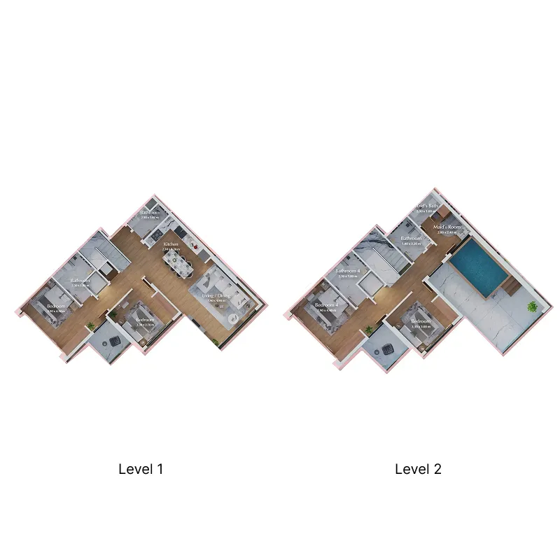 Bab Al Qasr Canal View Residence 22 4 bed floor plan, 1,796 – 1,799 sqft