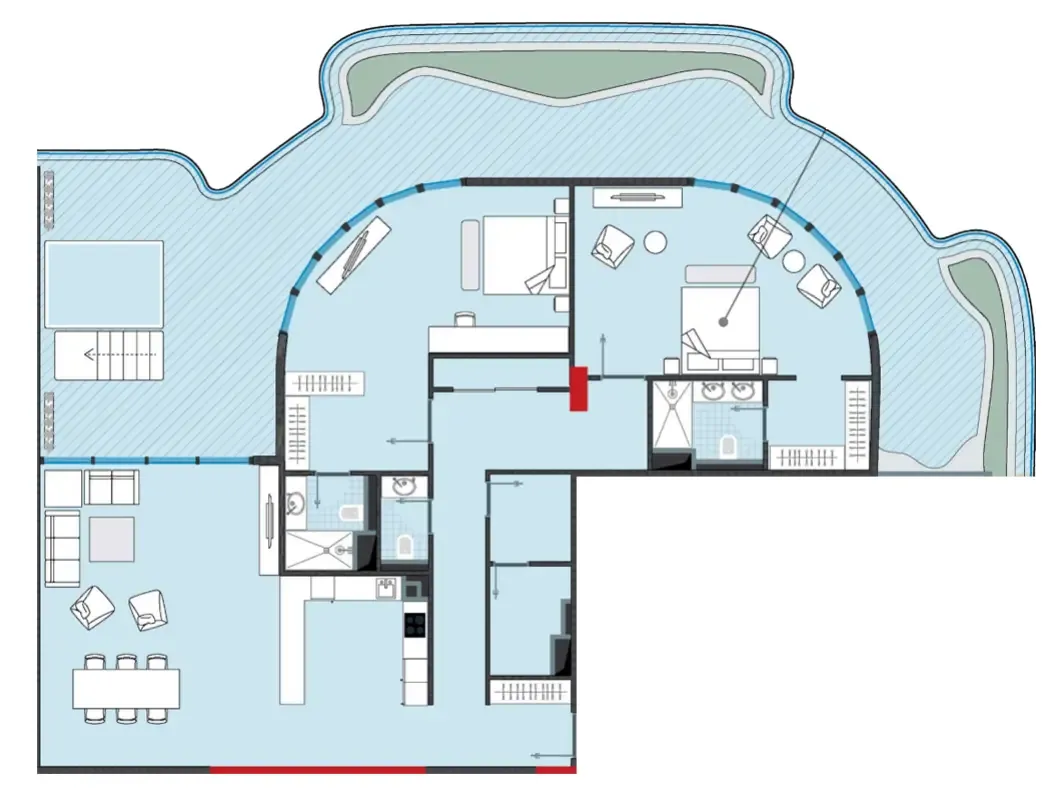 NEXT Coral 2 bed floor plan, 2,866 sqft