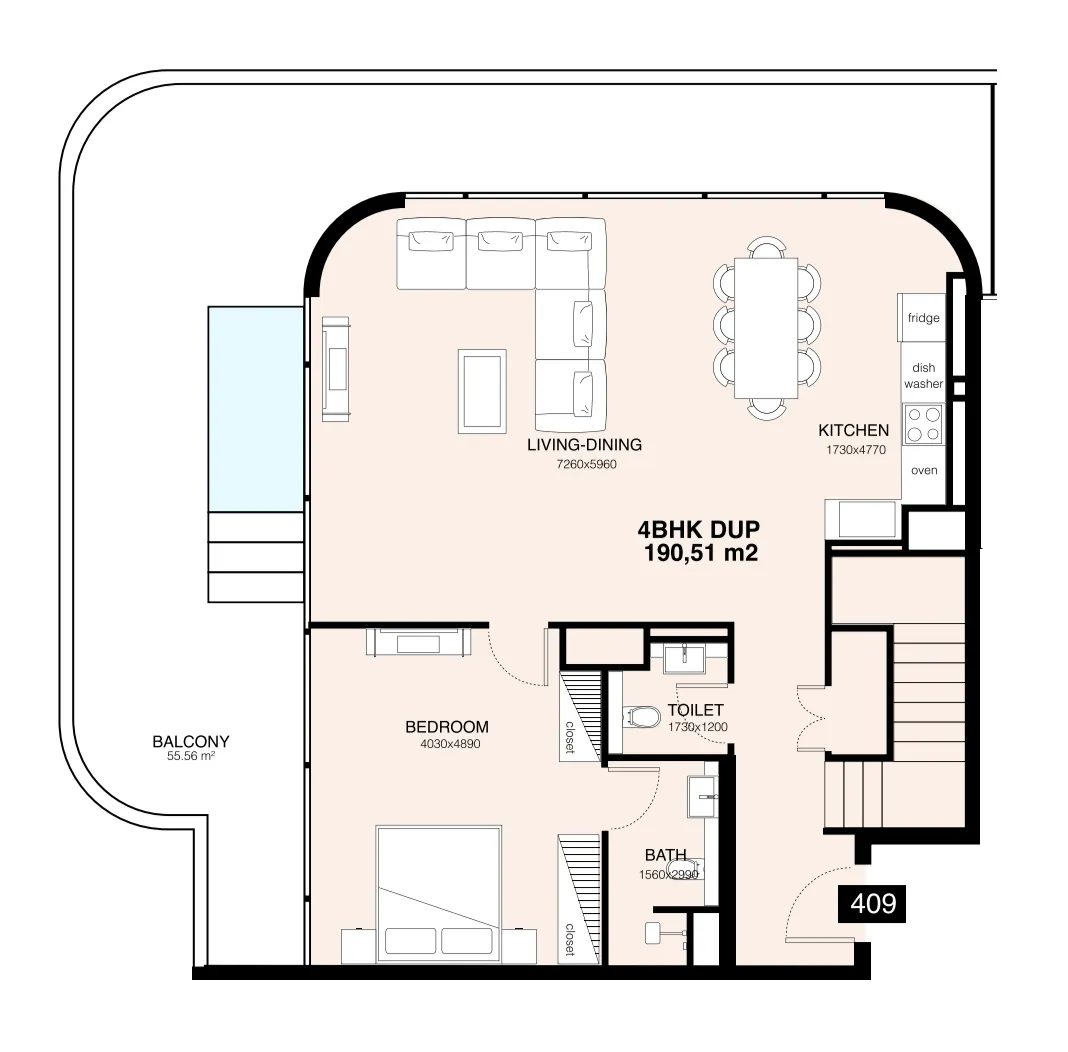 Villa Del Gavi 4 bed floor plan, 2,639 sqft