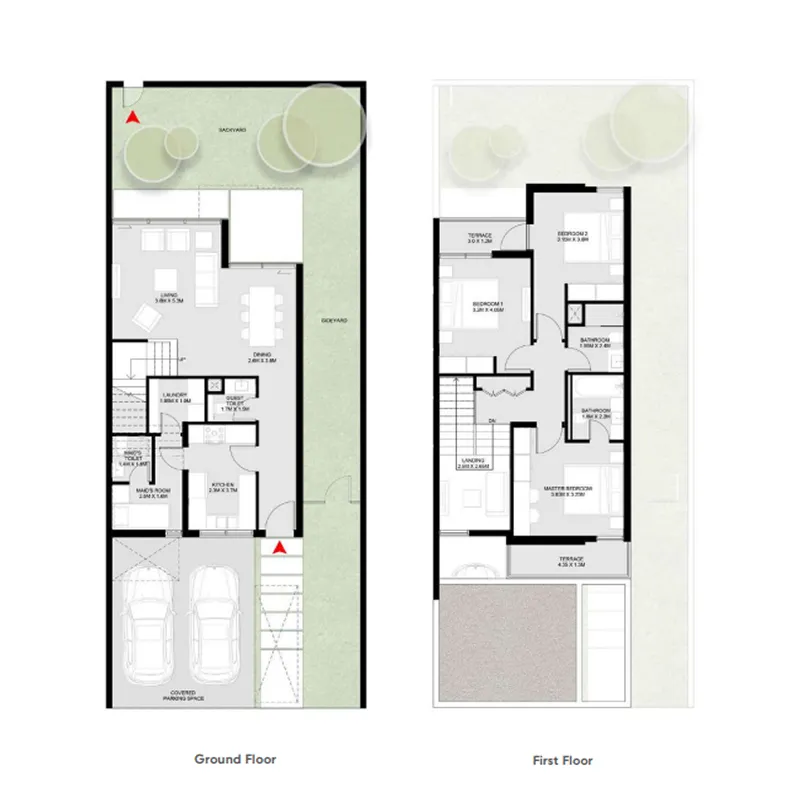 Masaar 2 Narenj 3 bed floor plan, 2,155 sqft