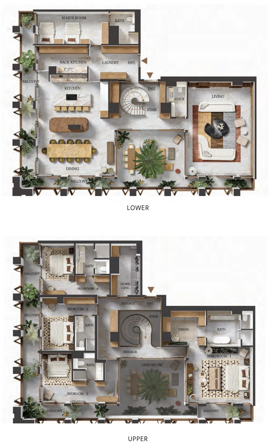 Elire Managed by LUX 4 bed floor plan, 5,398 sqft