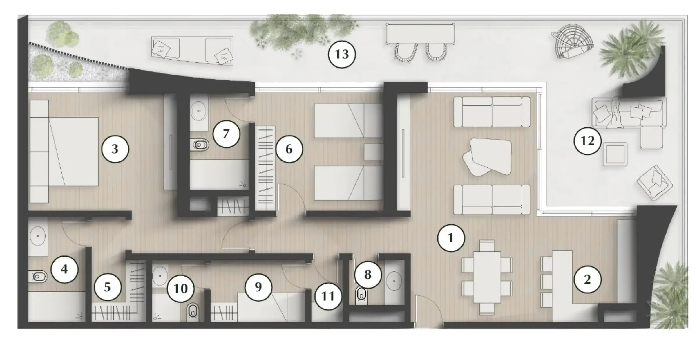 Lunaya Terraces 2 bed floor plan, 1,880 sqft