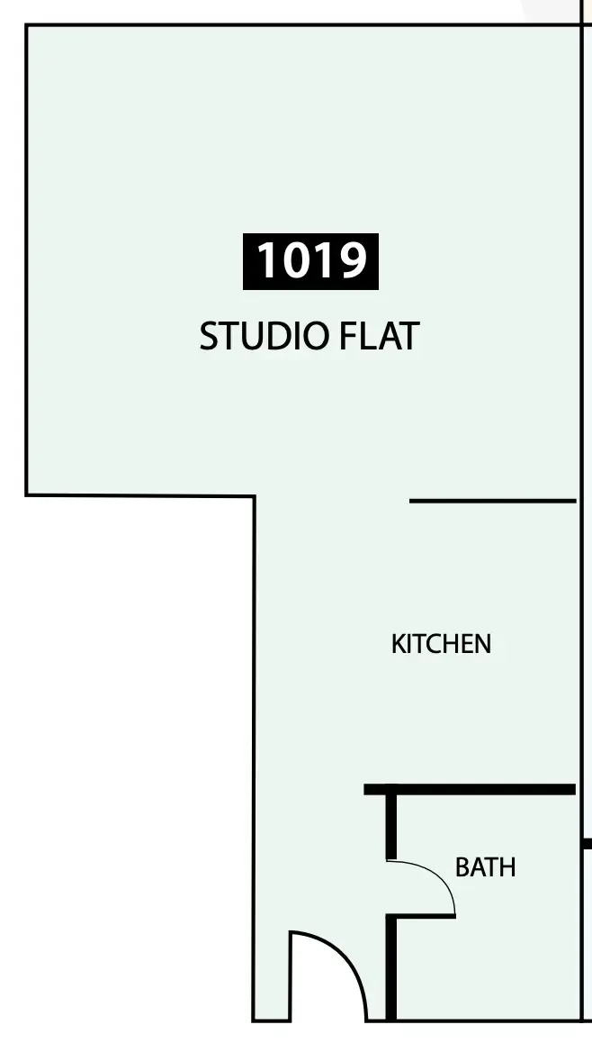 Paradise View 1 Studio floor plan, 479 sqft