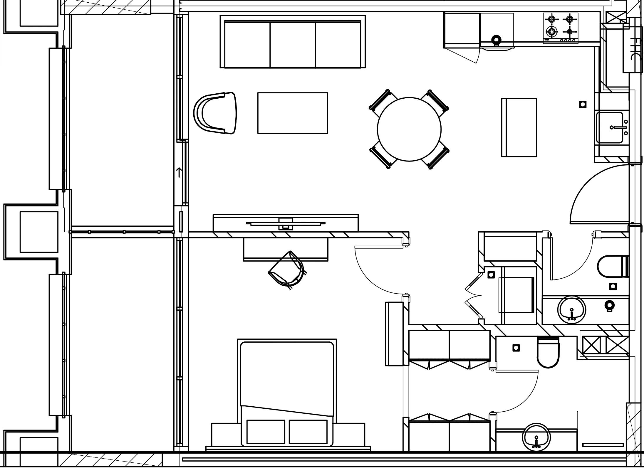Berkeley Square 1 bed floor plan, 742 sqft