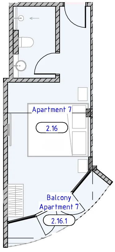Ubud Dream 1 bed floor plan, 280 sqft