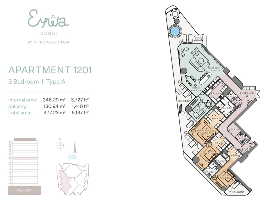 Eywa Tree of Life 3 bed floor plan, 5,131 sqft
