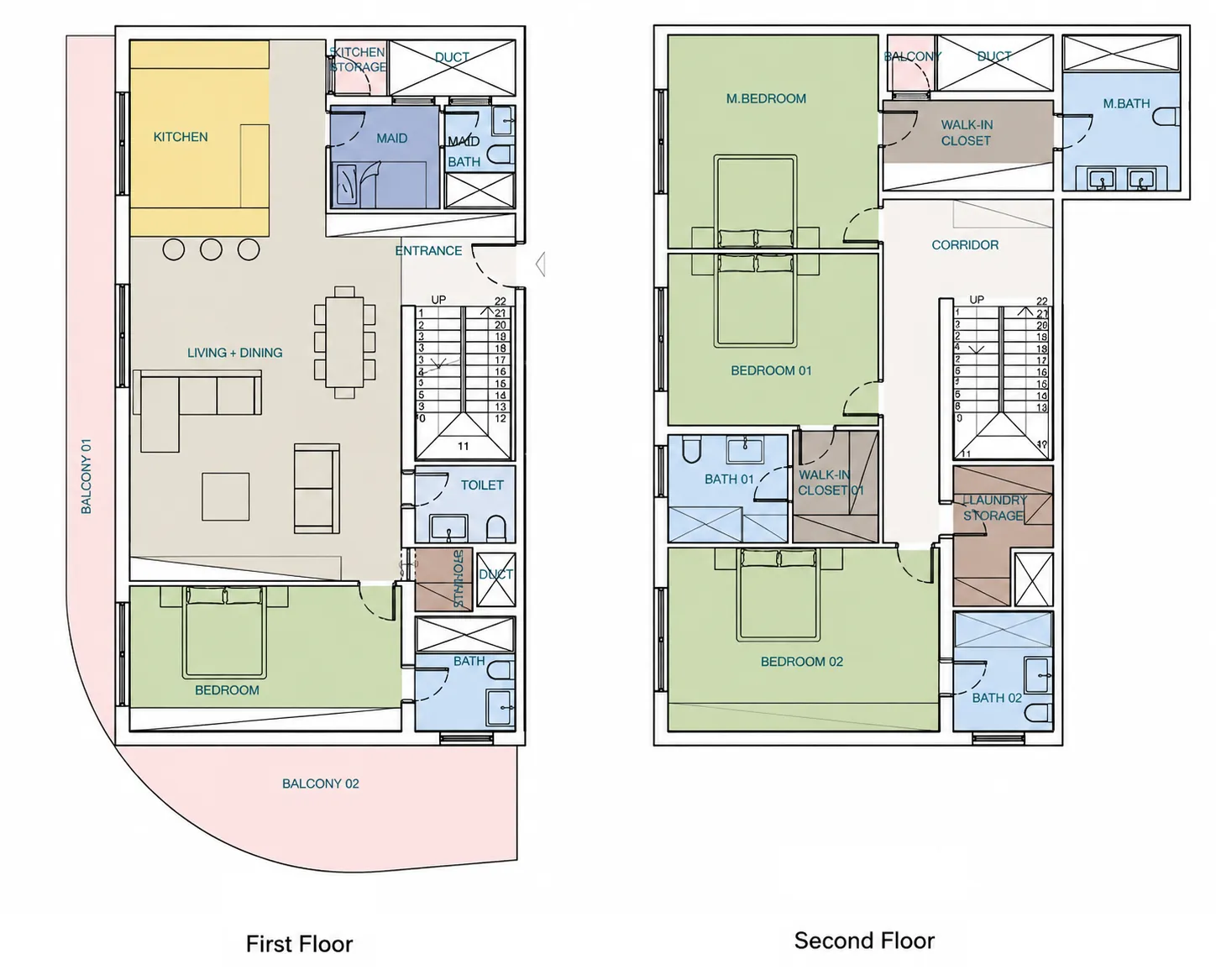 Uptown Muscat 1 bed floor plan, 1,163 sqft