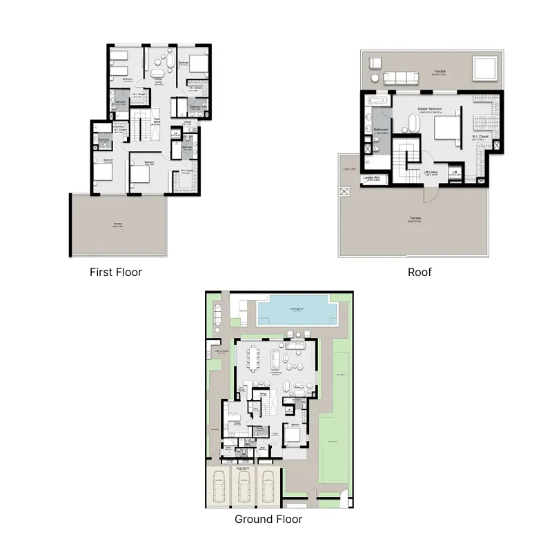 Hayyan 6 bed floor plan, 7,192 – 9,405 sqft