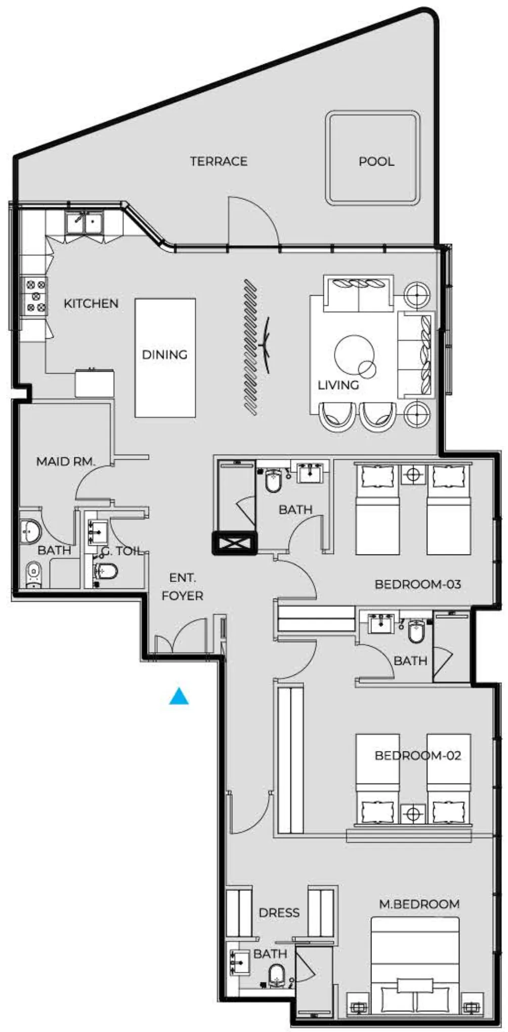 Coastal Haven 3 bed floor plan, 2,005 sqft