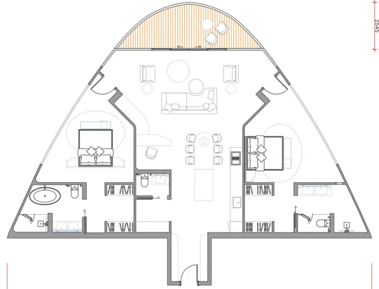 Sole Mio Residences 2 bed floor plan, 1,792 sqft