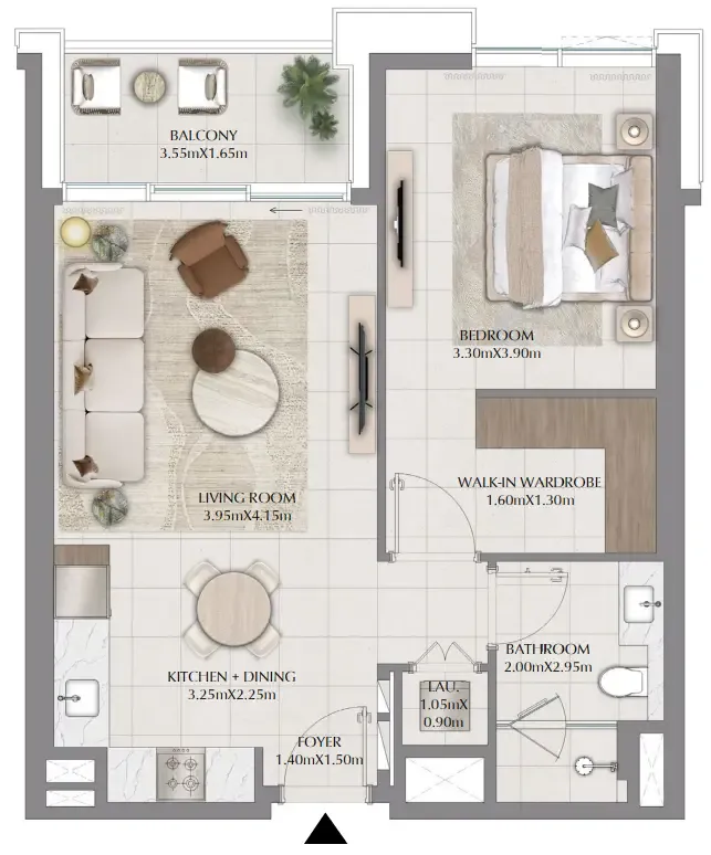 Terra Woods 1 bed floor plan, 746 sqft