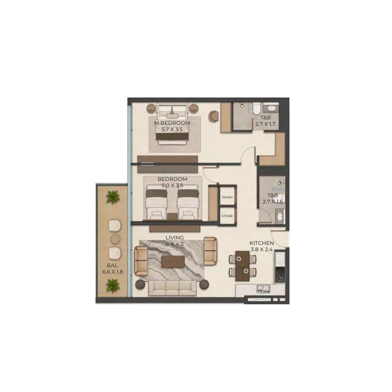 Cresswell Homes 2 bed floor plan, 1,314 – 1,319 sqft