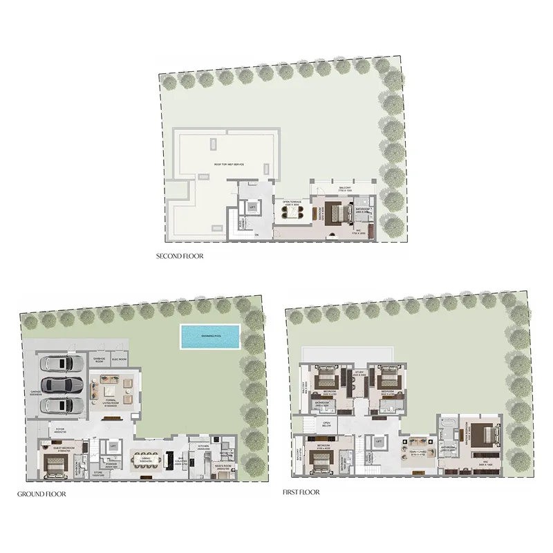 The Grove at Sobha Sanctuary 6 bed floor plan, 7,104 sqft