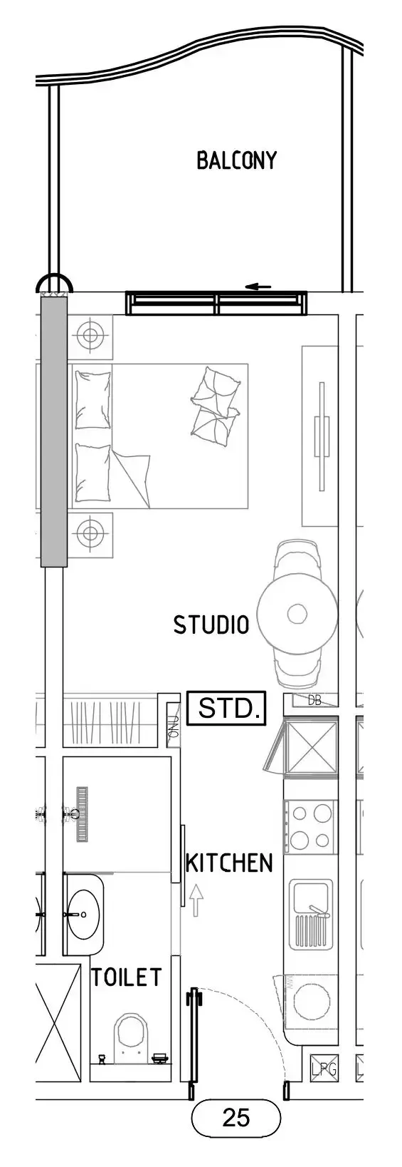 Damac Lagoons Views Phase 3 Studio floor plan, 395 sqft