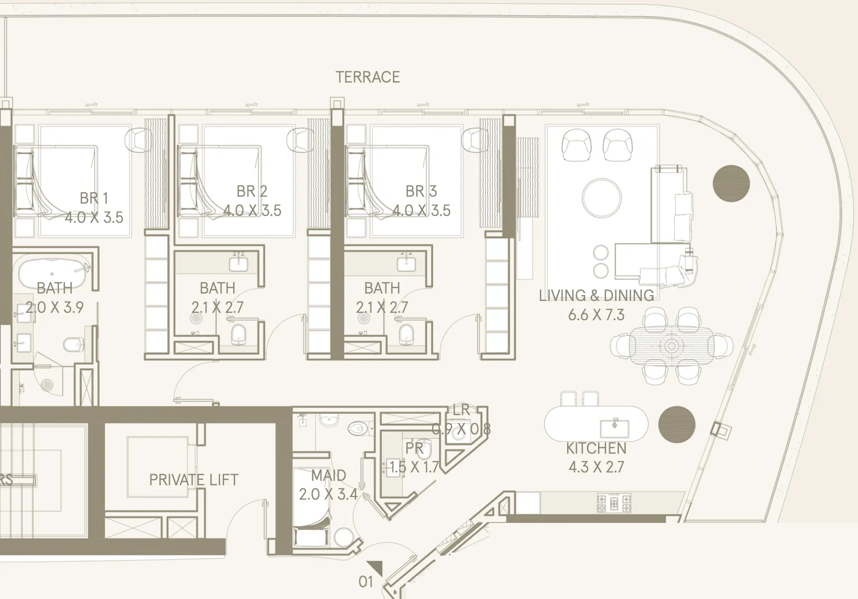 Saas Hills 3 bed floor plan, 3,479 sqft