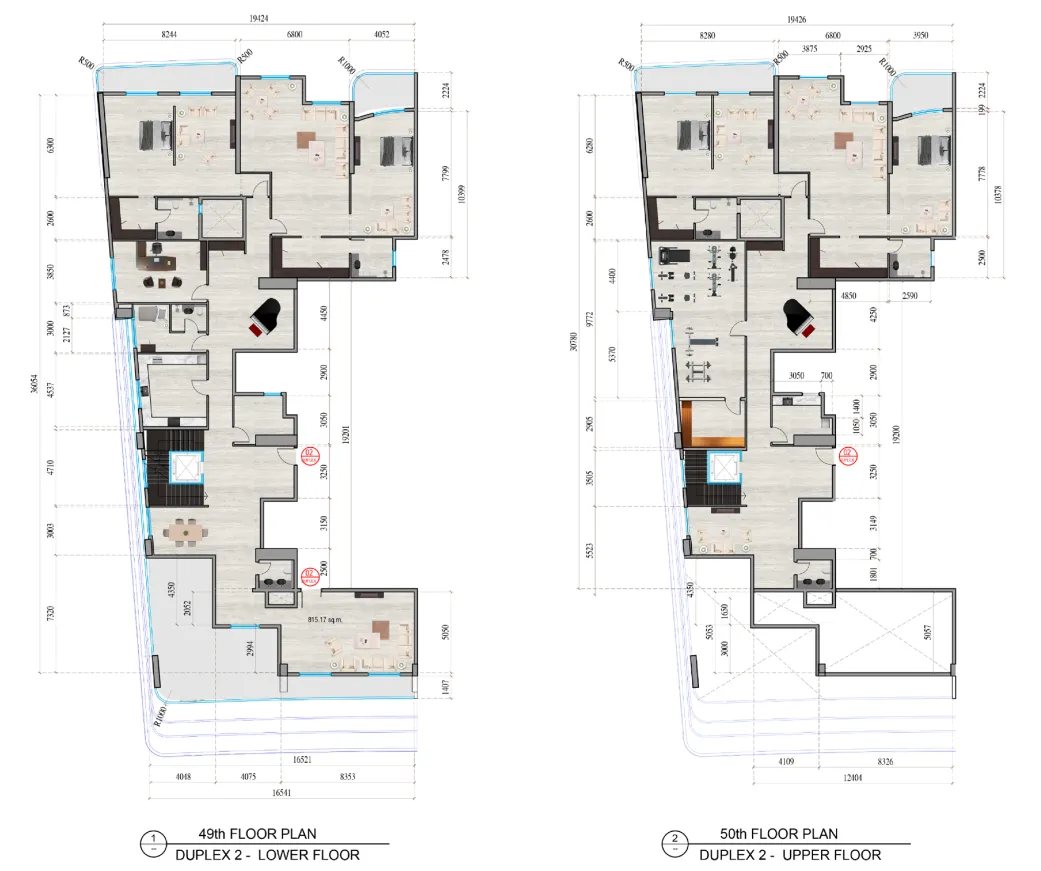 Al Ghaf Tower 4 bed floor plan, 10,251 sqft