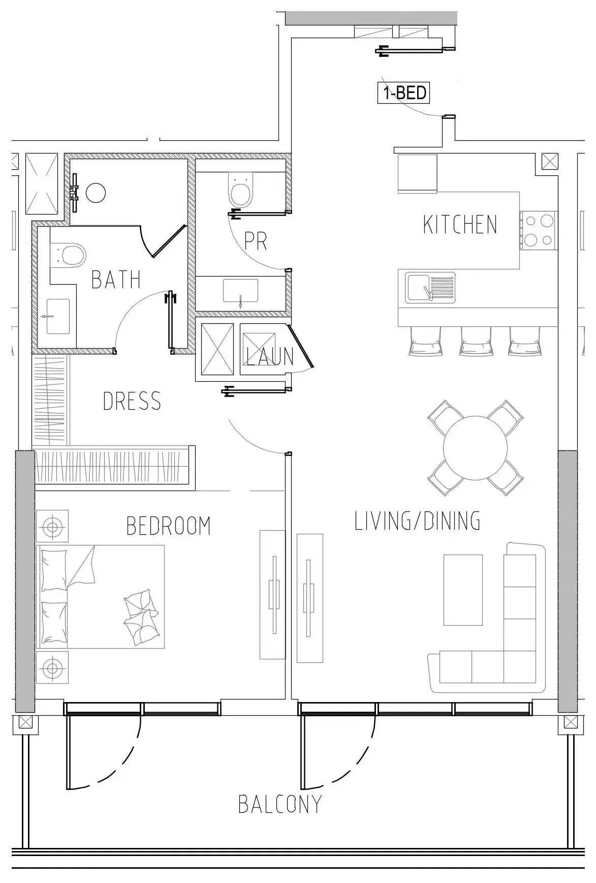 Damac Riverside Views 1 bed floor plan, 1,041 sqft