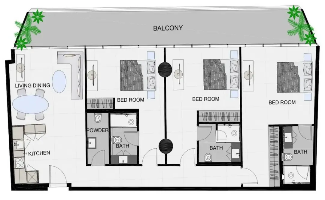 The Community Sports Arena 3 bed floor plan, 1,765 sqft