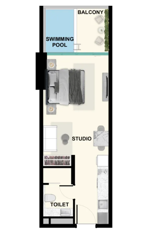 Samana Ibiza Studio floor plan, 458 – 586 sqft