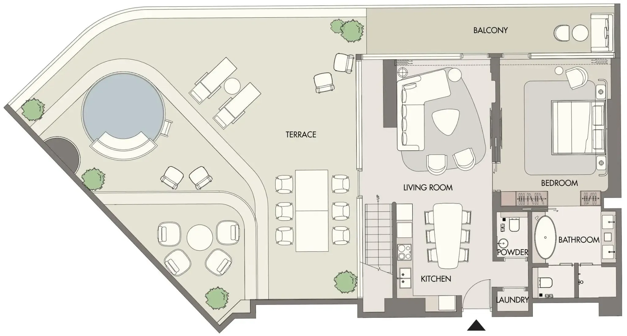 W Hotels and Residences Al Marjan 2 bed floor plan, 3,053 sqft