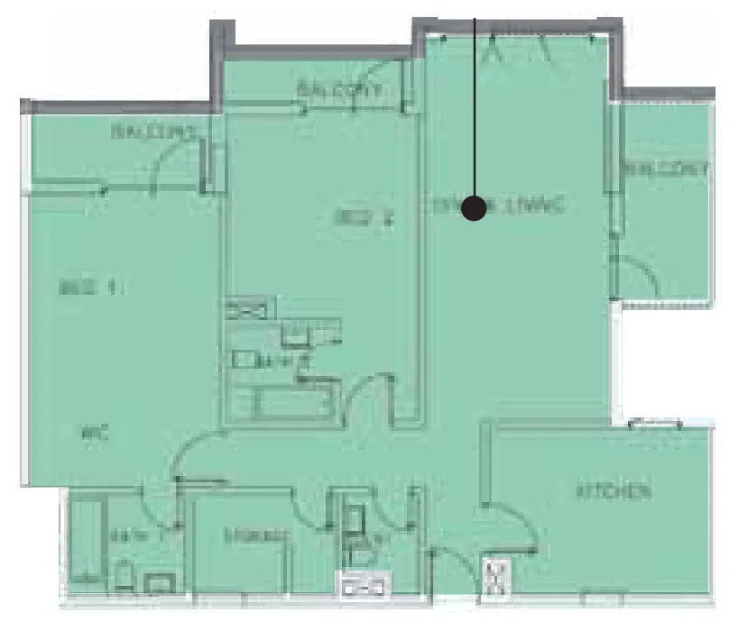 Janayen Avenue 2 bed floor plan, 1,536 sqft
