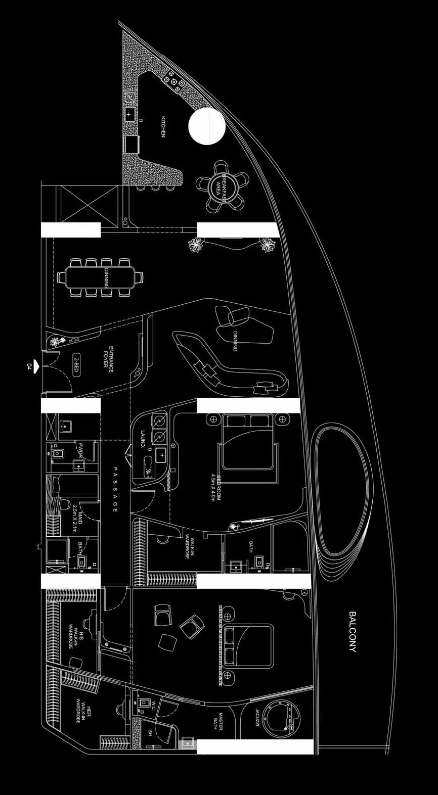 Bugatti Residences by Binghatti 2 bed floor plan, 3,354 sqft