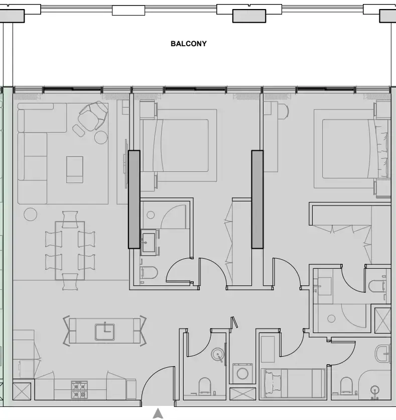 Wynwood Horizon 2 bed floor plan, 1,531 sqft