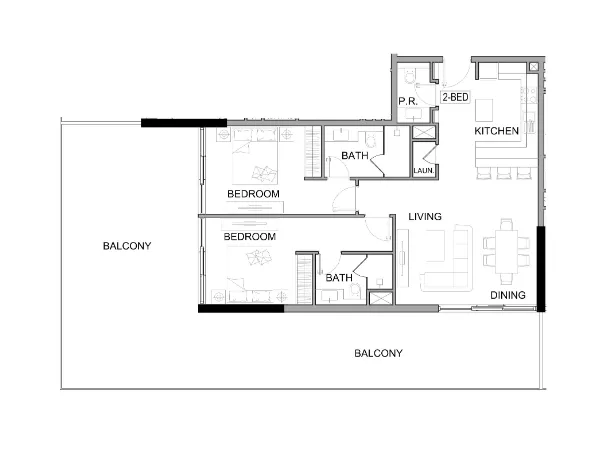 Damac Lagoons Views Phase 2 2 bed floor plan, 1,797 sqft