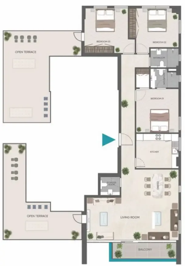 Eden Golf Views 1 3 bed floor plan, 2,340 sqft