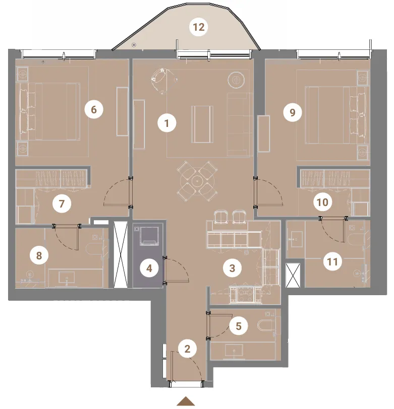 Takaya 2 bed floor plan, 1,473 sqft