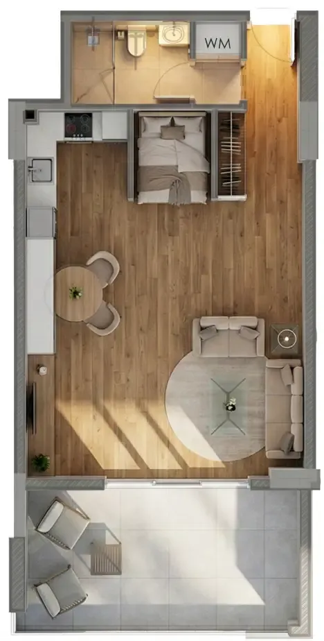 Armas By Zenith Studio floor plan, 748 – 749 sqft