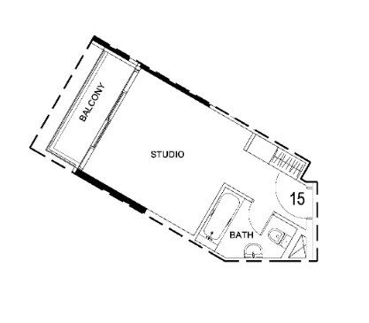 Damac Hills 2 - Hotel Edge by Rotana Studio floor plan, 350 sqft