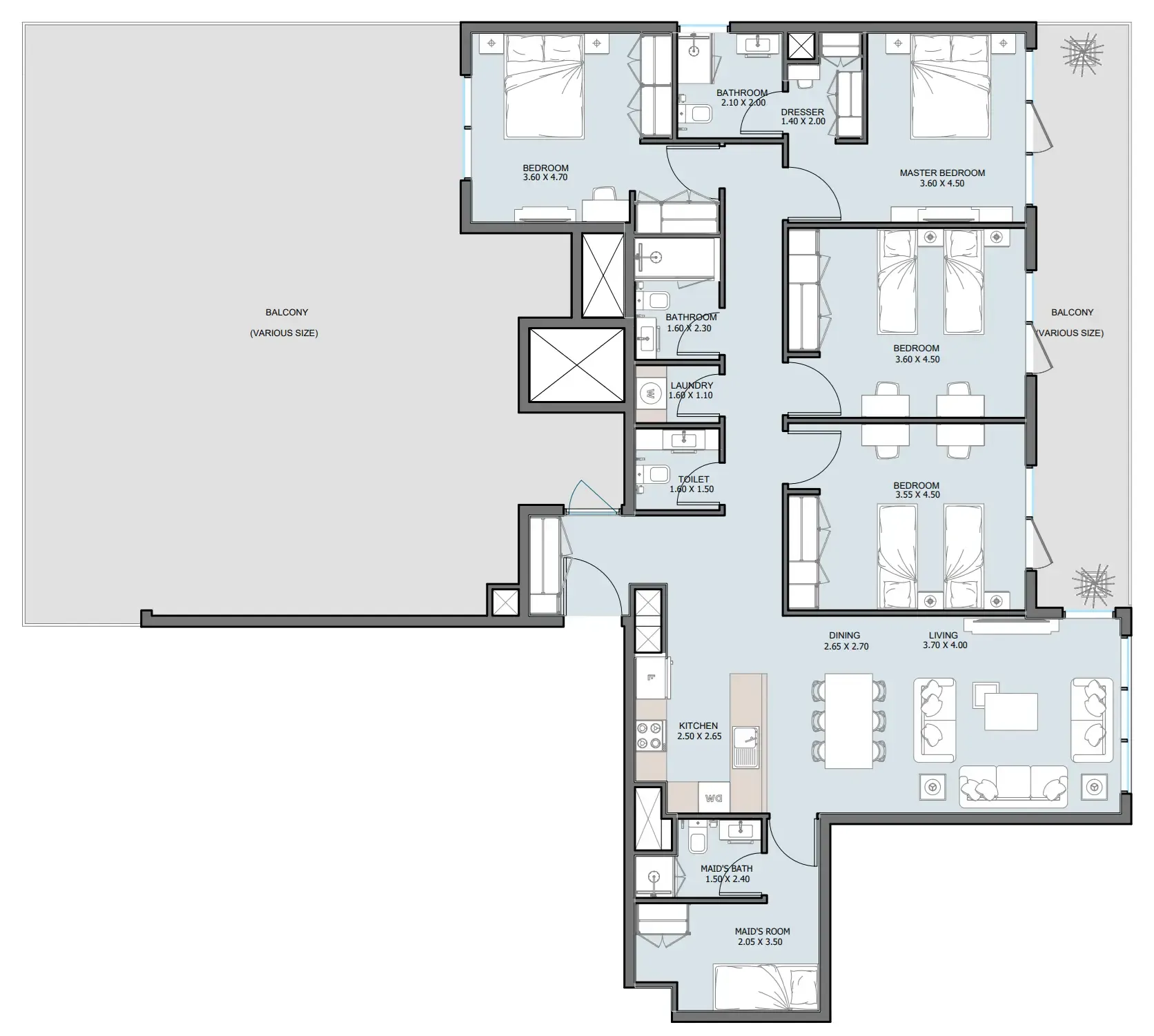 The District 4 bed floor plan, 3,013 sqft