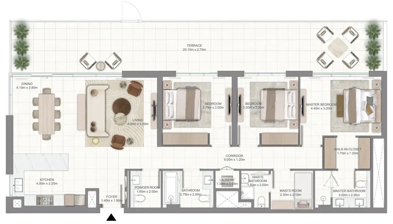 Golf Vale 3 bed floor plan, 2,167 sqft