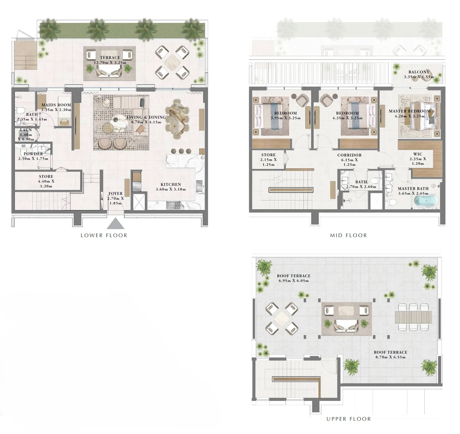 Albero 3 bed floor plan, 4,080 sqft