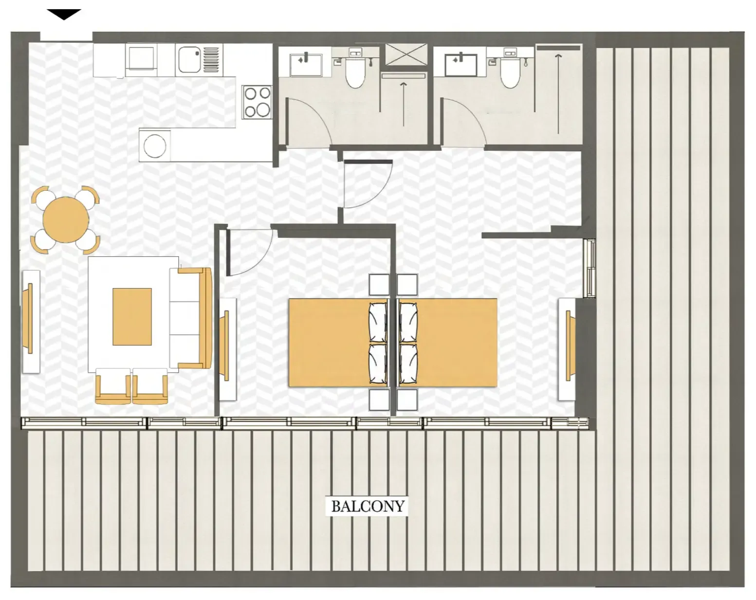 Ashwood Residences 2 bed floor plan, 1,191 sqft