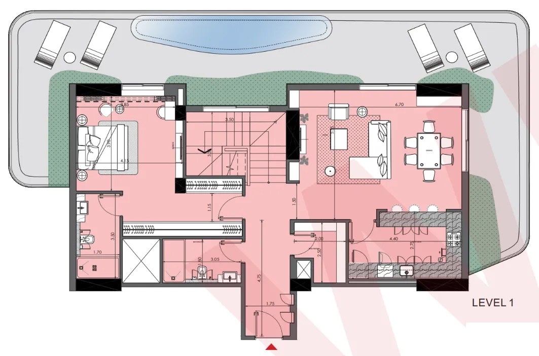 Azizi Wasel 4 bed floor plan, 3,717 sqft