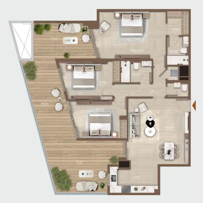 Celeste by HRE 3 bed floor plan, 2,003 sqft