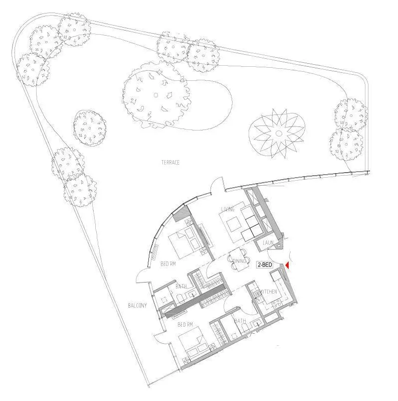 Canal Heights 2 bed floor plan, 4,091 sqft