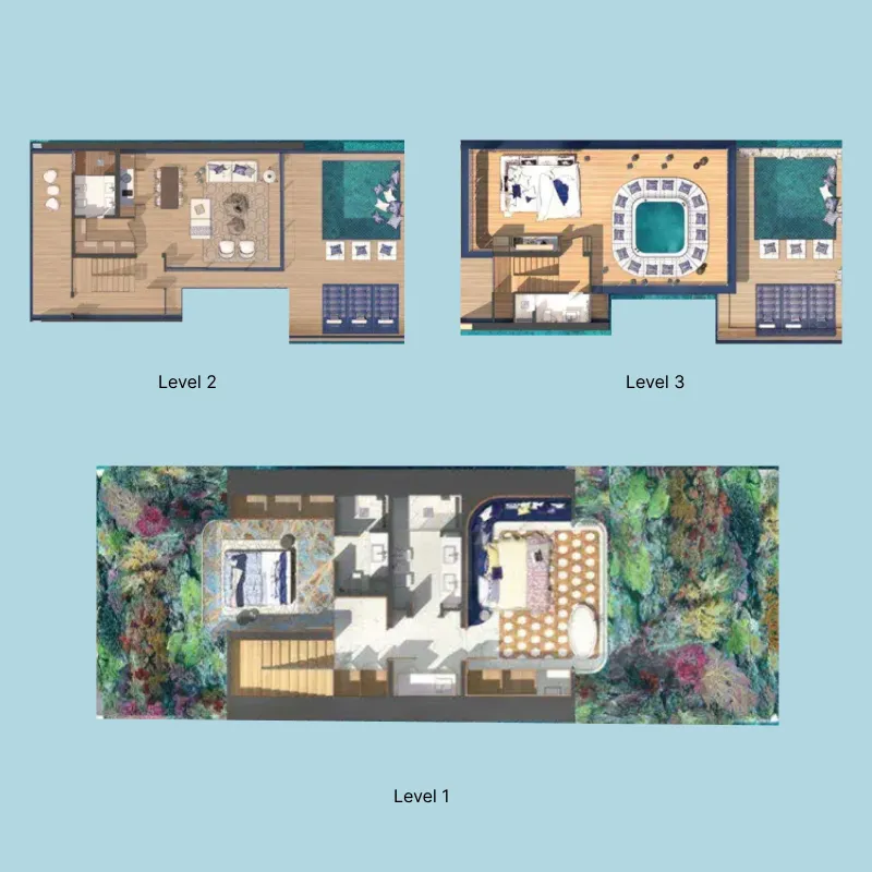 The Heart of Europe - Honeymoon Island and The Floating Seahorse 2 bed floor plan, 4,004 sqft