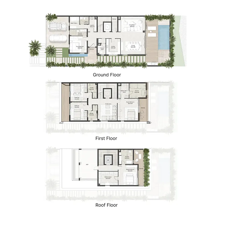 Al Thuraya Island 5 bed floor plan, 4,006 – 6,596 sqft